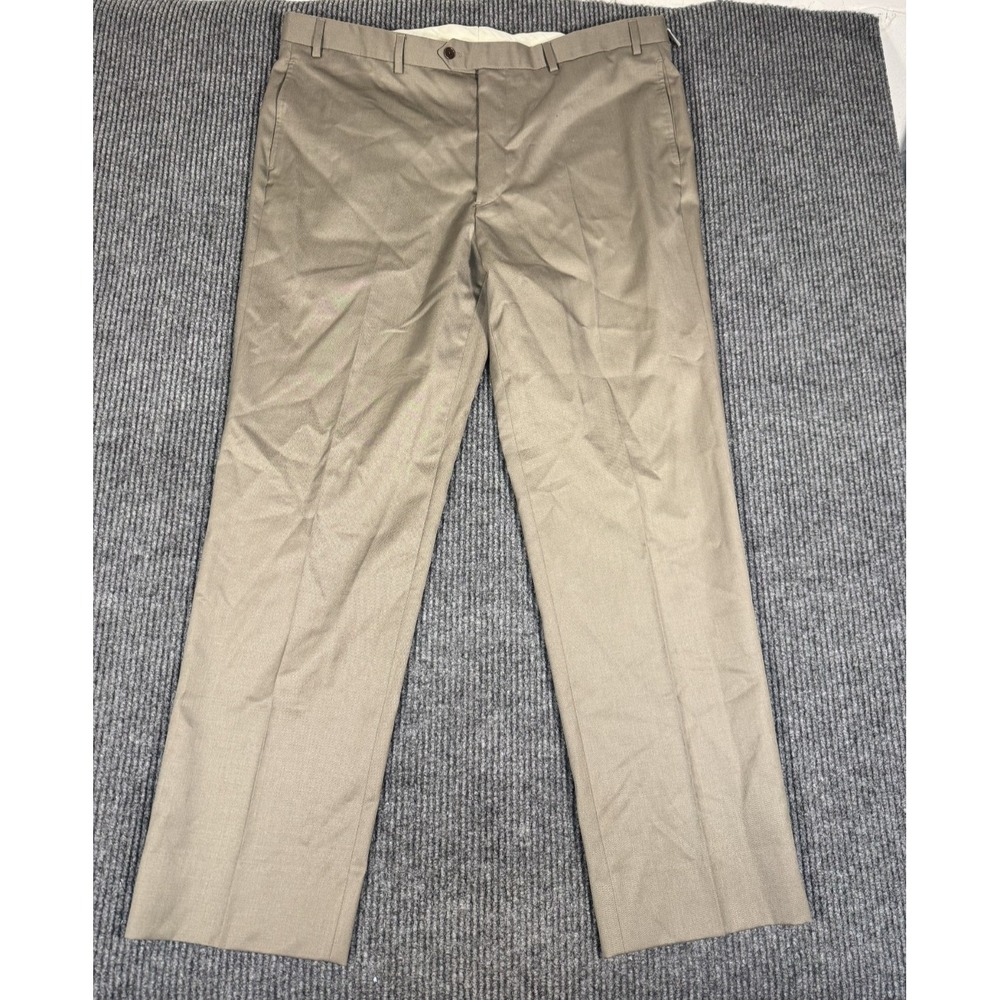 Brooks Brothers Madison Fit Dress Pants Mens 42x32 Khaki 100% Wool Straight Leg